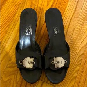Salvatore Ferragamo Black Wedges